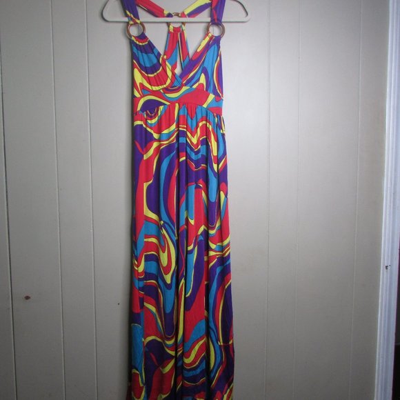 Muzzanghee Dress M Sleeveless Long Colorful - Picture 1 of 12